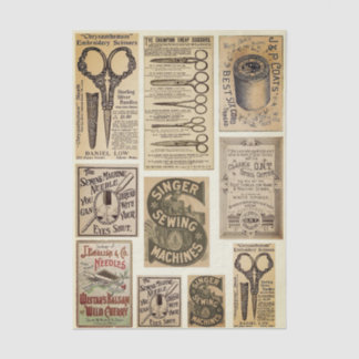 Authentic Vintage Sewing Adverts ES2 Decoupage Tissuepapier