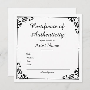   authenticiteitscertificaat voor kunst