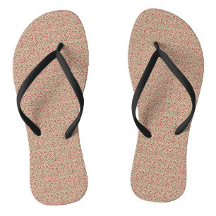 Authentiek 1940s gedempt burgunderrood bloemmotief teenslippers