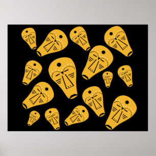 Authentiek Aboriginal abstract masker Poster