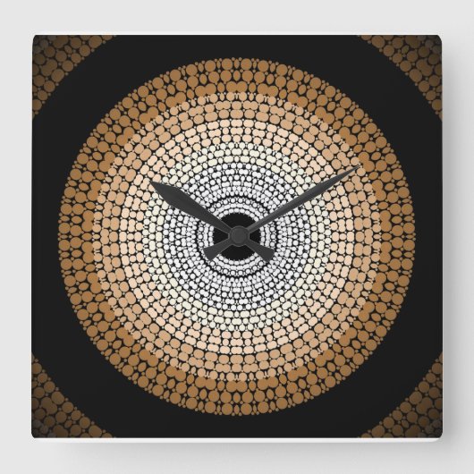 Authentiek Aboriginal muur-klok met 'Ancestral Lan Vierkante Klok (Voorkant)