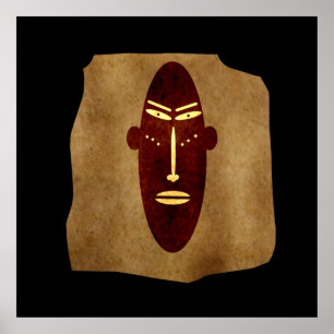 Authentiek primitief abstract masker poster