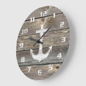 Authentiek uitziend Hout Rustic Anchor nautical Grote Klok (Hoek)
