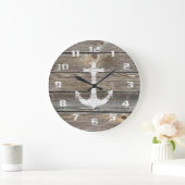 Authentiek uitziend Hout Rustic Anchor nautical Grote Klok (Huis)