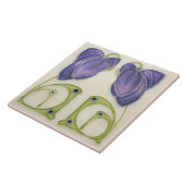 Authentieke Art Nouveau John Barratt Majolica Flor Tegeltje (Zijkant)