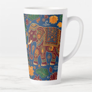 Authentieke Ceylon Koninklijke Olifant Batik -Sri  Latte Mok