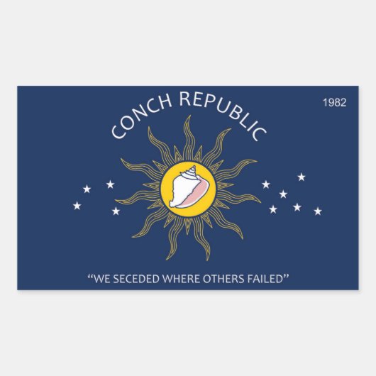Authentieke Conch Republic VERMIJD NEP Rechthoekige Sticker (Voorkant)