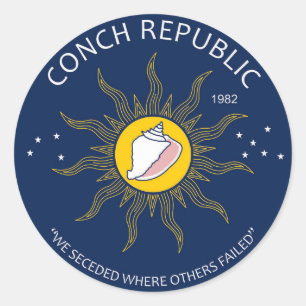 Authentieke Conch Republic VERMIJD NEP Ronde Sticker