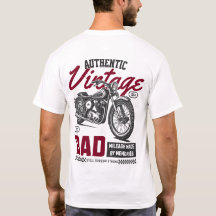 Authentieke  Dad Motorfiets terug print T-shirt