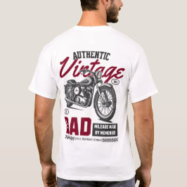 Authentieke  Dad Motorfiets terug print T-shirt