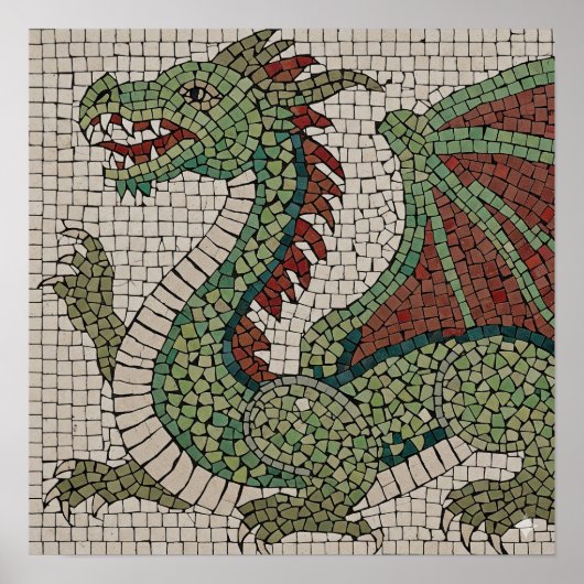 Authentieke Dragon Mosaic Poster (Voorkant)