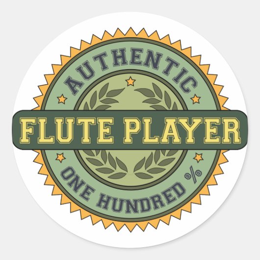 Authentieke fluitspeler ronde sticker (Voorkant)