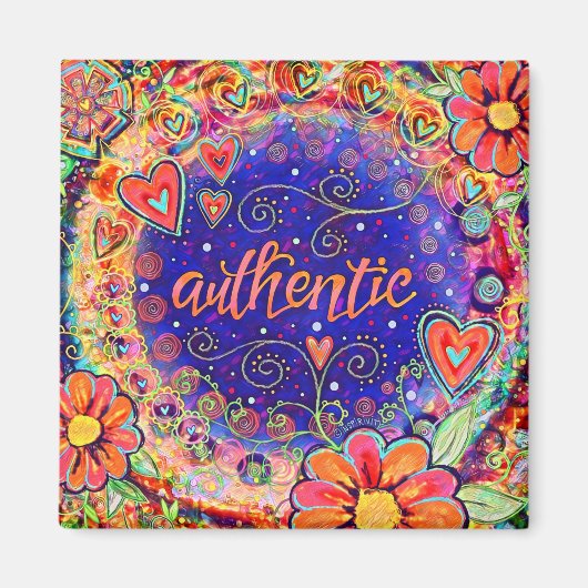 Authentieke  Fun Floral Moderne Inspiratie Magneet (Voorkant)