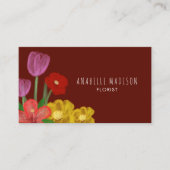 Authentieke Hand getrokken Water gekleurde bloemen Visitekaartje (Voorkant)