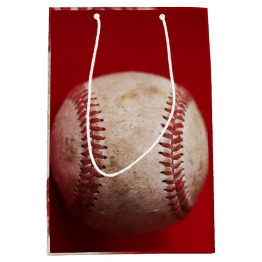 Authentieke Honkbal Foto Gift Bag Medium Cadeauzakje (Voorkant)