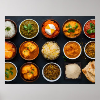 Authentieke Indiase keuken variëteit Poster