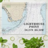 authentieke nautische breedtegraad van Florida Theedoek (Gevouwen)