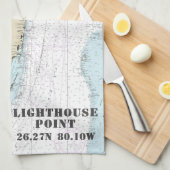 authentieke nautische breedtegraad van Florida Theedoek (Quarter Fold)