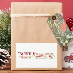 Authentiële Noordpool maakte kerstcadeausticker Rechthoekige Sticker