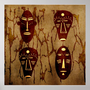 Authentiële stammaskers poster