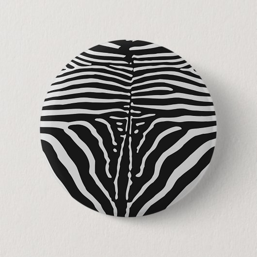 Authentiële Zebra huidafdruk - zwarte witte streep Ronde Button 5,7 Cm (Voorkant)