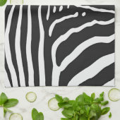 Authentiële Zebra huidafdruk - zwarte witte streep Theedoek (Gevouwen)