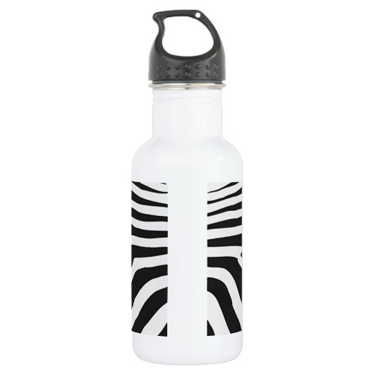 Authentiële Zebra huidafdruk - zwarte witte streep Waterfles (Achterkant)