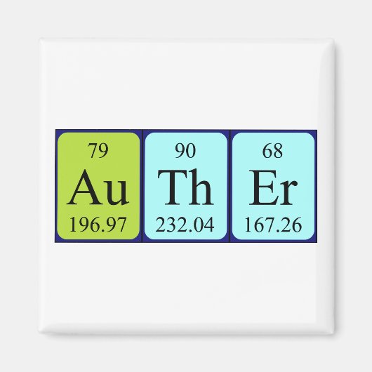 Auther periodiek lijstnaam magneet (Voorkant)