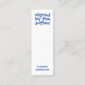 Author Promotional Signed Blue Mini Bladwijzer Mini Visitekaartje (Voorkant)