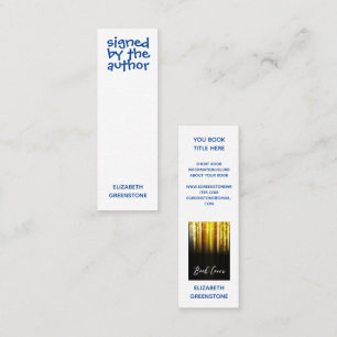Author Promotional Signed Blue Mini Bladwijzer Visitekaartje