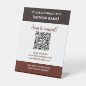 Author QR Code Follow & Connect Book Event Display Reclamebord Met Voetstuk (Voorkant)