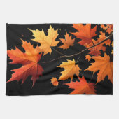 Authumn leaves Kitchen towel black Theedoek (Horizontaal)