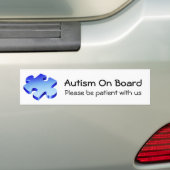 Autism aan boord Bumpersticker (Op auto)