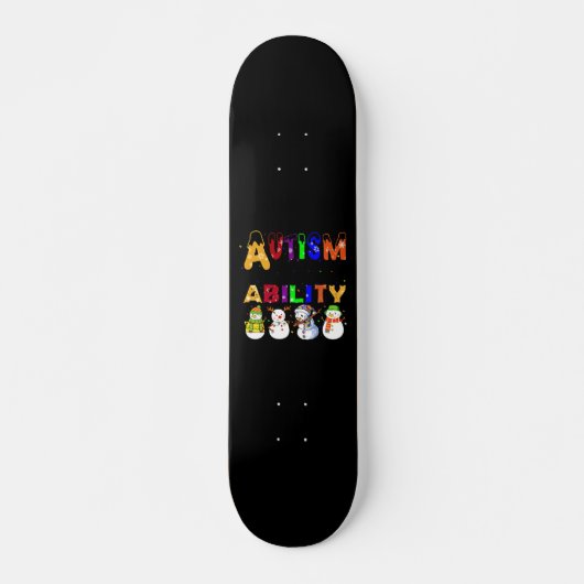Autism Ability Snowmans Autism Awareness Skateboard (Voorkant)