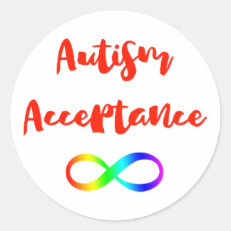 Autism Acceptatie Infinity Symbool Ronde Sticker