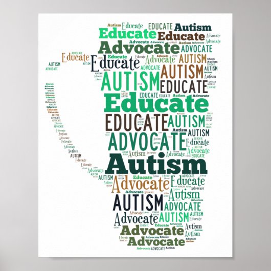 Autism Advocate Educate Poster GoTeamKate (Devant)