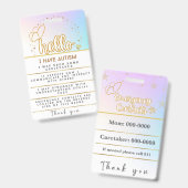 Autism Alert Autistic Contact Badge (Recto et verso)