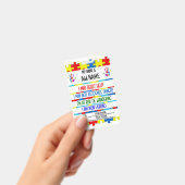 Autism Alert Non verbal Autistic Contact Badge (Handheld)