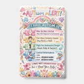 Autism Alert Nonverbal Autistic Contact Badge (Face)