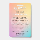 Autism Alert Photo ID Alert Badge (Dos)