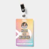 Autism Alert Photo ID Alert Badge (Face avec clip)