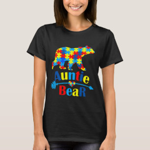 Autism Auntie Beer Autism Awareness Maand T-shirt