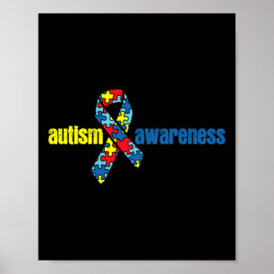 Autism Autism Awareness Ribbon Piece Gift Poster