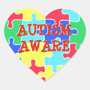 Autism Aware Heart Puzzle Sticker