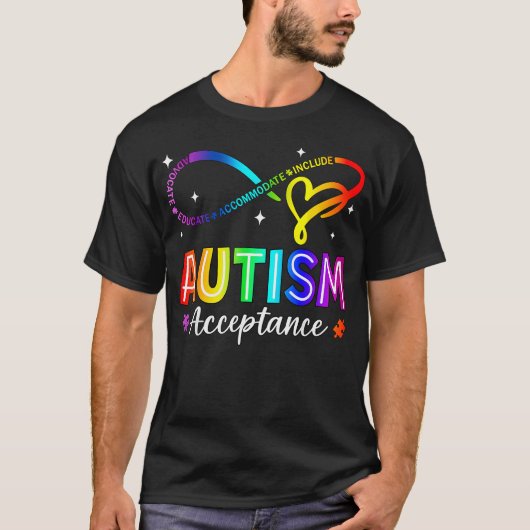 Autism Awareness Acceptance Infinity Symbol T-shirt (Voorkant)