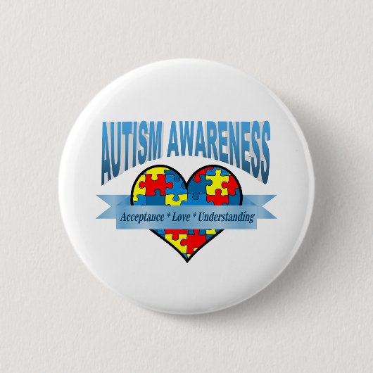 Autism Awareness Acceptation Love Understanding Ronde Button 5,7 Cm (Voorkant)