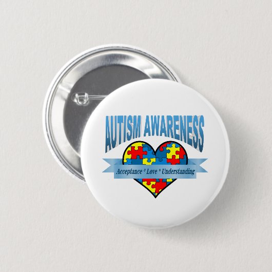 Autism Awareness Acceptation Love Understanding Ronde Button 5,7 Cm (Voorkant /achterkant)