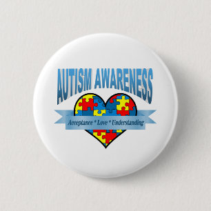 Autism Awareness Acceptation Love Understanding Ronde Button 5,7 Cm