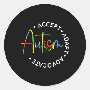 Autism Awareness Accepteren Advocate aanpassen Ronde Sticker