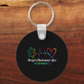 Autism Awareness Accepteren Begrip van Love Autism Sleutelhanger (Voorkant)